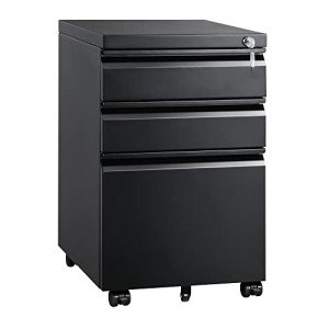 Devise 3-Drawer Locking Mobile File Cabinet