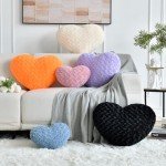 Mini Black Heart Shaped Throw Pillow for Decor