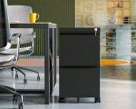 AODK 2-Drawer Mobile File Cabinet in Black