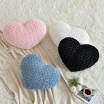 Mini Black Heart Shaped Throw Pillow for Decor
