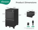 AODK 2-Drawer Mobile File Cabinet in Black