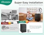 AODK 2-Drawer Mobile File Cabinet in Black