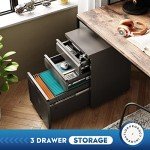 Devise 3-Drawer Locking Mobile File Cabinet