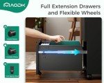 AODK 2-Drawer Mobile File Cabinet in Black