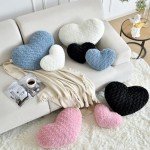 Mini Black Heart Shaped Throw Pillow for Decor