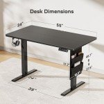 Marsail Electric Adjustable Height Standing Desk 55x24