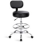 Adjustable Drafting Chair with Foot Rest - Black