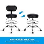 Adjustable Drafting Chair with Foot Rest - Black