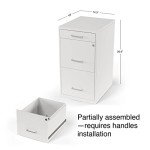 3-Drawer Vertical Locking File Cabinet - White