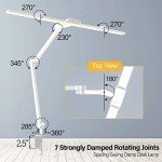Rotatable LED Desk Lamp with Clamp for Home Office