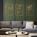 Gold Minimalist Woman's Body Wall Art Set