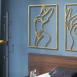 Gold Minimalist Woman's Body Wall Art Set