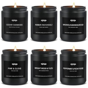 6 Pack Scented Candles Gift Set for Men