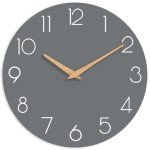 Gray Wooden Silent Wall Clock – 8 Inch