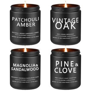 4 Pack Men's Scented Candles Gift Set