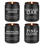 4 Pack Men's Scented Candles Gift Set