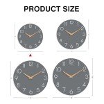 Gray Wooden Silent Wall Clock – 8 Inch