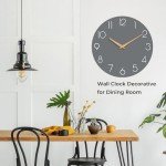 Gray Wooden Silent Wall Clock – 8 Inch