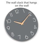 Gray Wooden Silent Wall Clock – 8 Inch