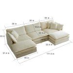 Oversized Modular Sectional Sofa - Comfy Cloud Couch
