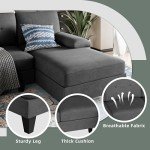 U-Shaped Sectional Sofa with Double Chaise - Black
