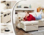 DURASPACE 2-in-1 Sleeper Sofa with Storage, Beige