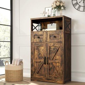 Befrases Rustic Farmhouse Storage Cabinet with Drawers