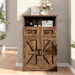 Befrases Rustic Farmhouse Storage Cabinet with Drawers