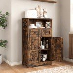 Befrases Rustic Farmhouse Storage Cabinet with Drawers