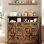 Befrases Rustic Farmhouse Storage Cabinet with Drawers
