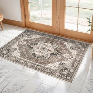 Beige Distressed Oriental 2x3 Area Rug