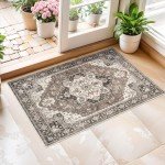 Beige Distressed Oriental 2x3 Area Rug
