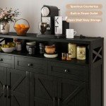 Modern Farmhouse 52" Black Buffet Cabinet