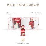 Pink LED Compact Magnifying Pocket Mirror