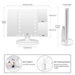 WEILY LED Lighted Tri-Fold Makeup Mirror