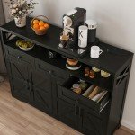 Modern Farmhouse 52" Black Buffet Cabinet