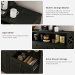 Modern Farmhouse 52" Black Buffet Cabinet