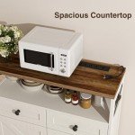 White Farmhouse Storage Cabinet with Doors & Drawers