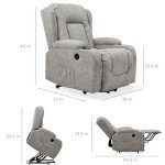 Electric Power Lift Recliner Chair with Massage - Gray