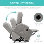 Electric Power Lift Recliner Chair with Massage - Gray