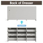 Fameill 9-Drawer Wooden Dresser with Charging Station