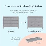 Charlie 6-Drawer Double Dresser in Grey