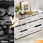 Fameill 9-Drawer Wooden Dresser with Charging Station