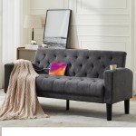 62" Mid-Century Modern Loveseat Sofa with USB Ports
