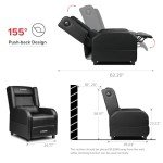 GTRACING Bluetooth Gaming Recliner Chair - Black