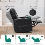 YITAHOME Swivel Rocking Recliner with Massage & Heat