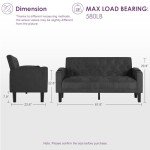 62" Mid-Century Modern Loveseat Sofa with USB Ports