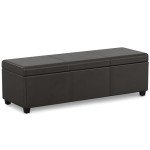Avalon 54" Wide Contemporary Storage Ottoman Bench