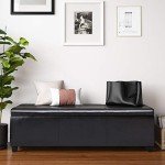 Avalon 54" Wide Contemporary Storage Ottoman Bench