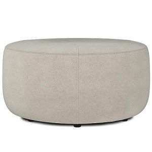 Moore 32" Contemporary Irregular Ottoman in Linen